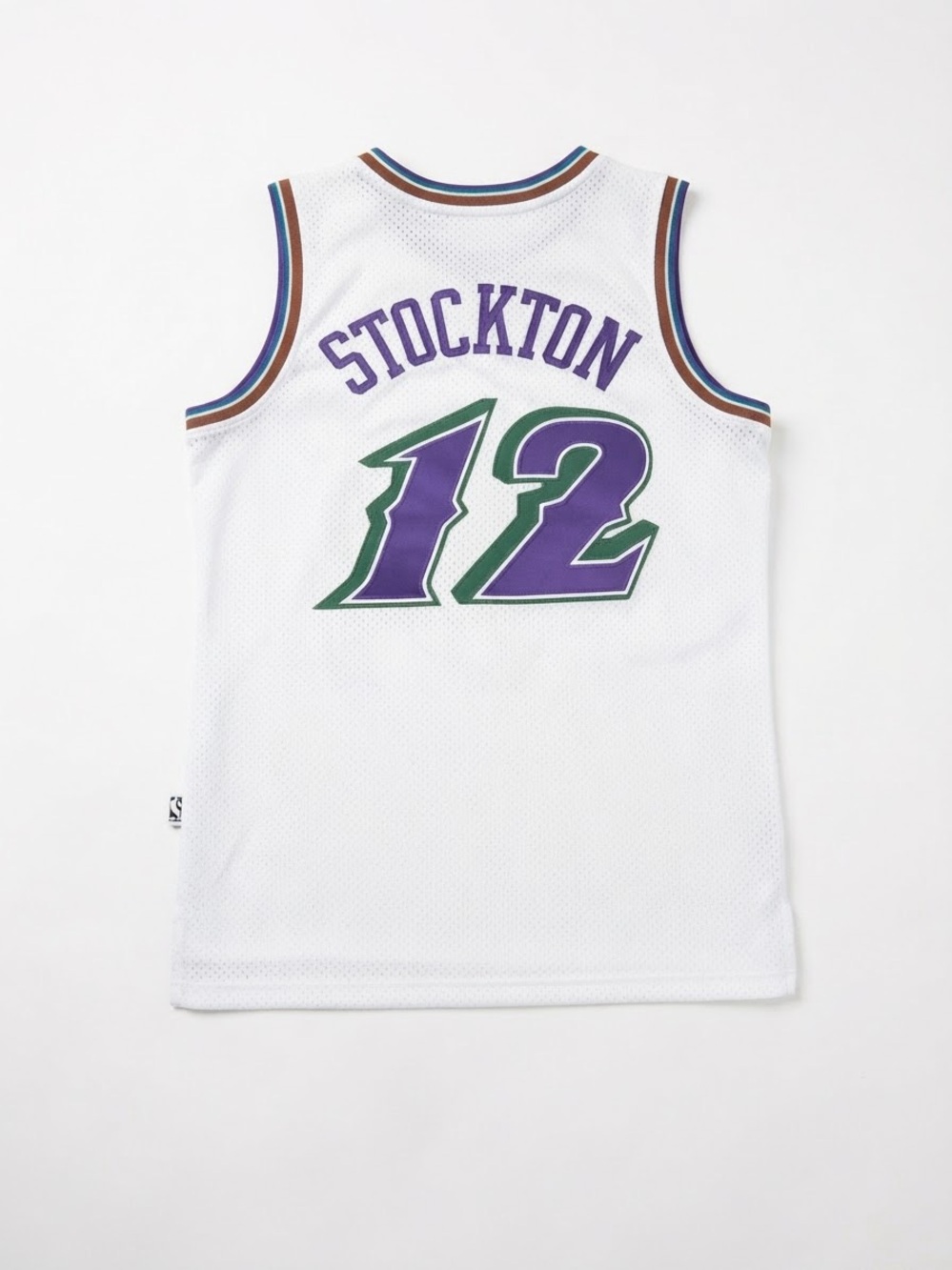Adidas Utah Jazz John Stockton 12 NBA Jersey Mens Medium White Mountain HWC 90s